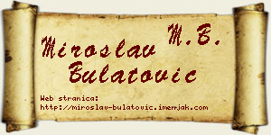 Miroslav Bulatović vizit kartica